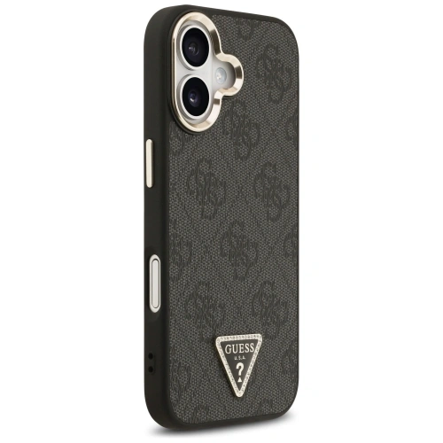 Etui Guess 4G Triangle Logo MagSafe do Apple iPhone 17 czarny złoty