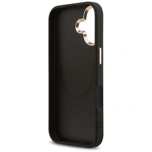 Etui Guess 4G Triangle Logo MagSafe do Apple iPhone 17 czarny złoty