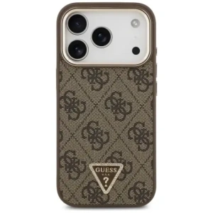 Etui Guess 4G Triangle Logo MagSafe do Apple iPhone 17 Pro brązowy złoty