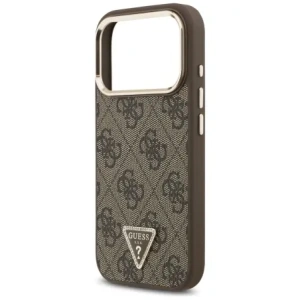 Etui Guess 4G Triangle Logo MagSafe do Apple iPhone 17 Pro brązowy złoty