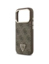 Etui Guess 4G Triangle Logo MagSafe do Apple iPhone 17 Pro brązowy złoty