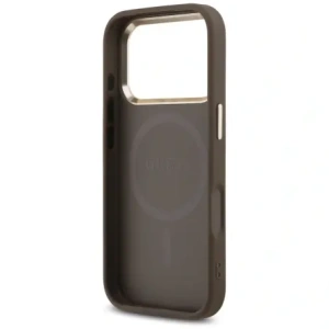Etui Guess 4G Triangle Logo MagSafe do Apple iPhone 17 Pro brązowy złoty