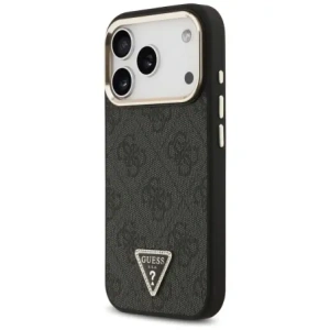 Etui Guess 4G Triangle Logo MagSafe do Apple iPhone 17 Pro czarny złoty