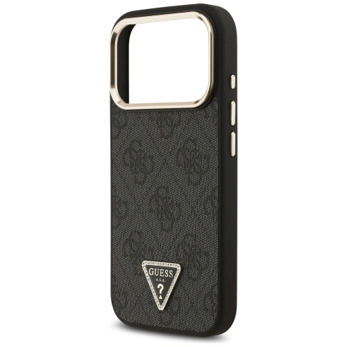 Etui Guess 4G Triangle Logo MagSafe do Apple iPhone 17 Pro czarny złoty