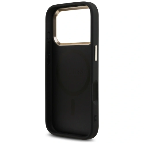 Etui Guess 4G Triangle Logo MagSafe do Apple iPhone 17 Pro czarny złoty