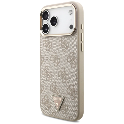 Etui Guess 4G Triangle Logo MagSafe do Apple iPhone 17 Pro Max różowy złoty