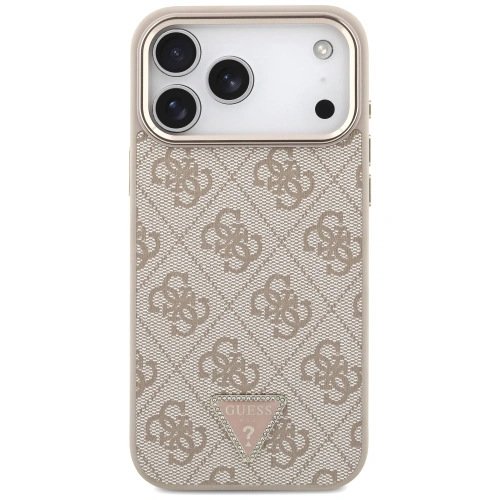 Etui Guess 4G Triangle Logo MagSafe do Apple iPhone 17 Pro Max różowy złoty