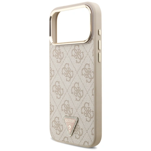 Etui Guess 4G Triangle Logo MagSafe do Apple iPhone 17 Pro Max różowy złoty