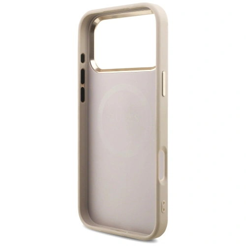 Etui Guess 4G Triangle Logo MagSafe do Apple iPhone 17 Pro Max różowy złoty