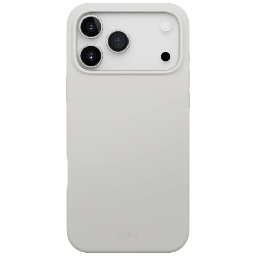 Etui UNIQ Lino do Apple iPhone 17 Pro Max Magclick Charging jasno szary
