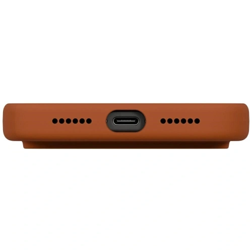 Etui UNIQ Lino do Apple iPhone 17 Pro Max Magclick Charging pomarańczowy