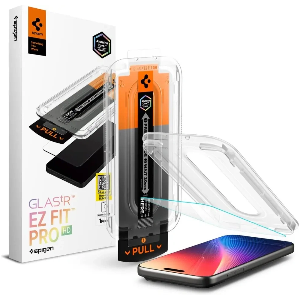 Szkło hartowane Spigen Glas.tr Ez Fit Pro do Apple iPhone 16 Pro / 17 / 17 Pro Clear