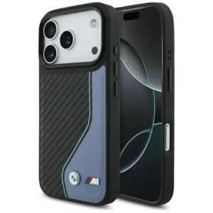 Etui BMW M Carbon Logo MagSafe do Apple iPhone 17 Pro niebieski