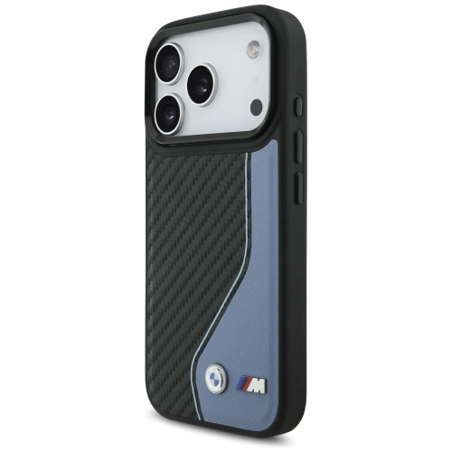 Etui BMW M Carbon Logo MagSafe do Apple iPhone 17 Pro niebieski