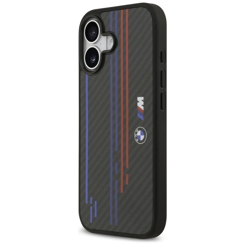 Etui BMW M Kevlar Lines & Logo MagSafe do Apple iPhone 17 czarny