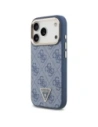 Etui Guess 4G Triangle Logo MagSafe do Apple iPhone 17 Pro niebieski złoty