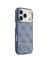 Etui Guess 4G Triangle Logo MagSafe do Apple iPhone 17 Pro niebieski złoty