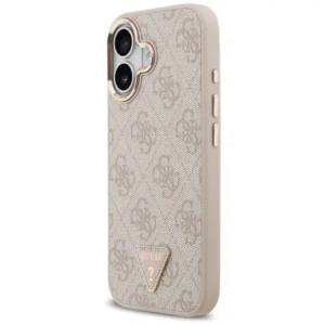 Etui Guess 4G Triangle Logo MagSafe do Apple iPhone 17 różowy złoty