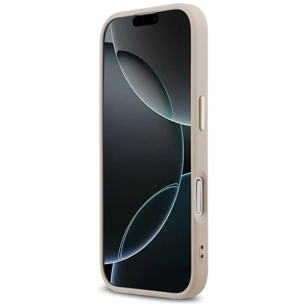 Etui Guess 4G Triangle Logo MagSafe do Apple iPhone 17 różowy złoty