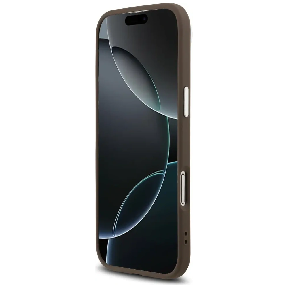 Etui Guess 4G Triangle Logo MagSafe do Apple iPhone Air brązowy srebrny