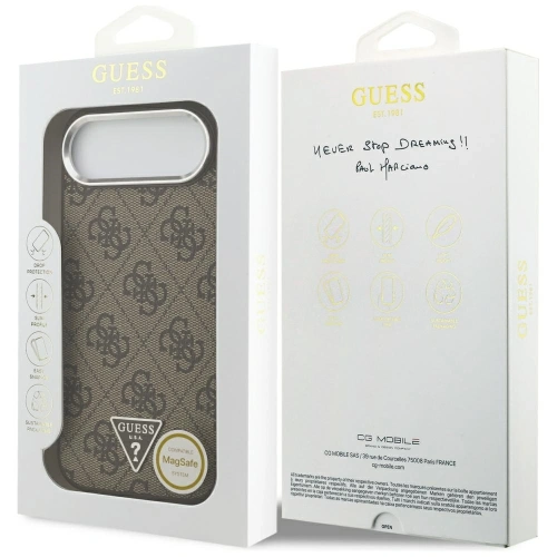 Etui Guess 4G Triangle Logo MagSafe do Apple iPhone Air brązowy srebrny