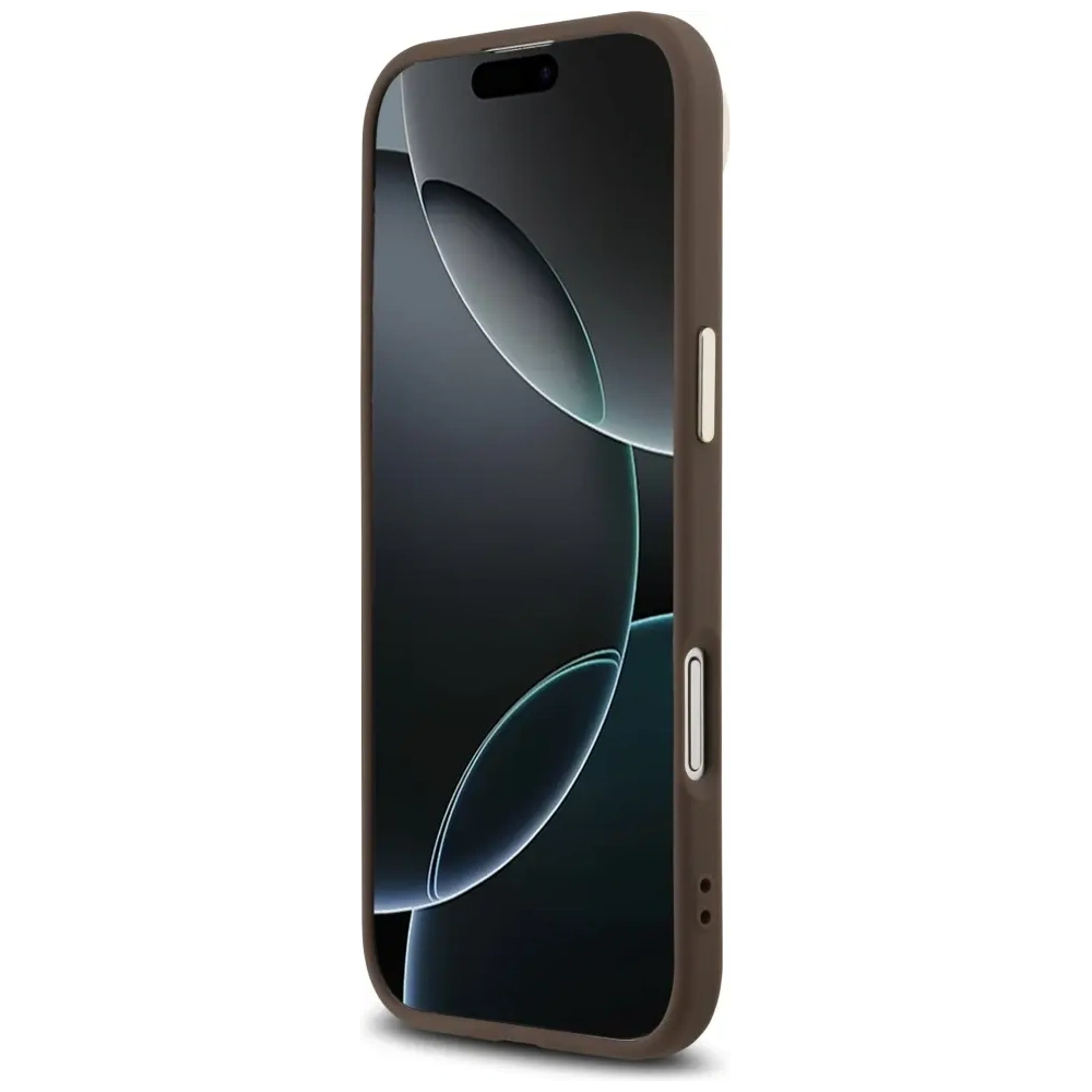 Etui Guess 4G Triangle Logo MagSafe do Apple iPhone Air brązowy złoty