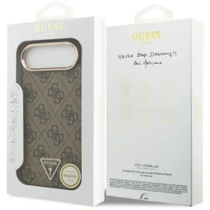 Etui Guess 4G Triangle Logo MagSafe do Apple iPhone Air brązowy złoty