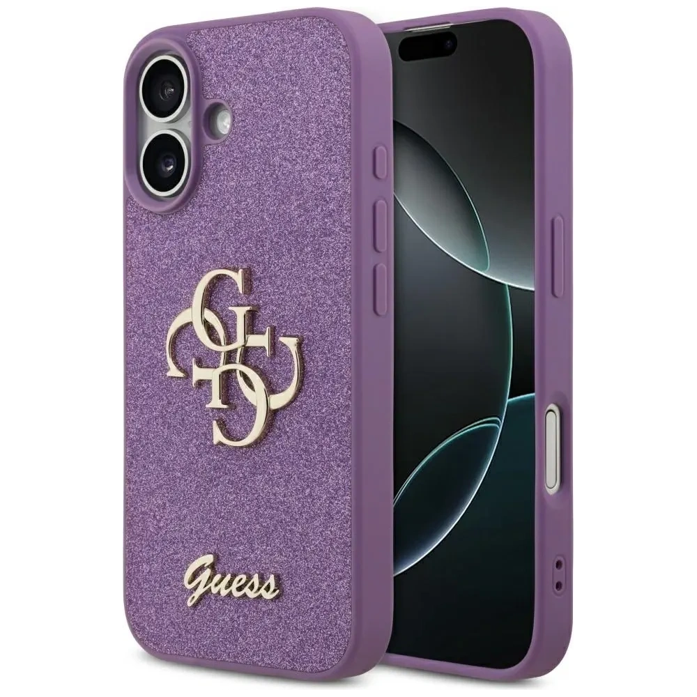 Etui Guess Fixed Glitter Big 4G do Apple iPhone 17 liliowy