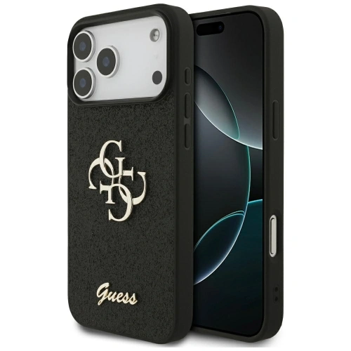 Etui Guess Fixed Glitter Big 4G do Apple iPhone 17 Pro Max czarny