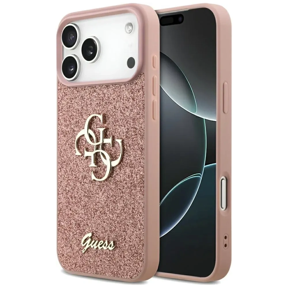 Etui Guess Fixed Glitter Big 4G do Apple iPhone 17 Pro Max różowy