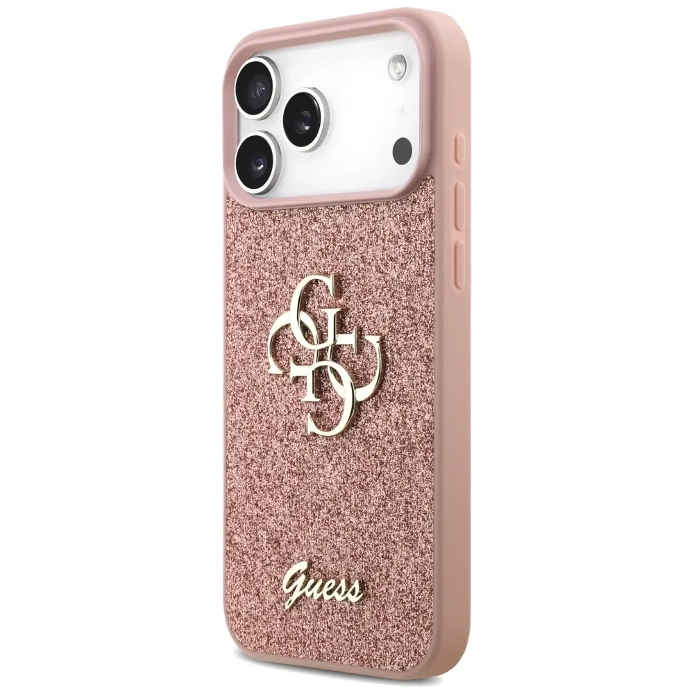 Etui Guess Fixed Glitter Big 4G do Apple iPhone 17 Pro Max różowy