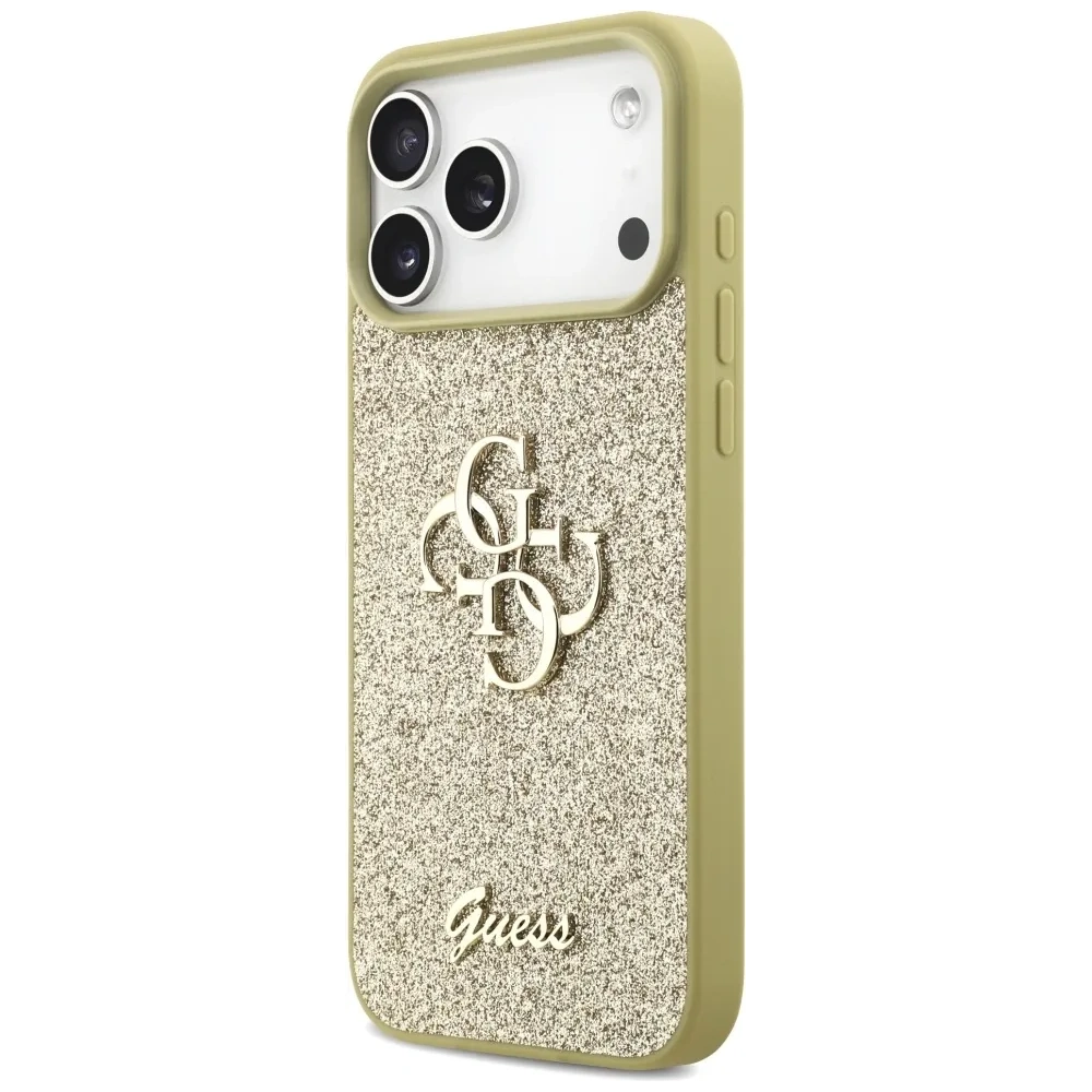 Etui Guess Fixed Glitter Big 4G do Apple iPhone 17 Pro Max złoty