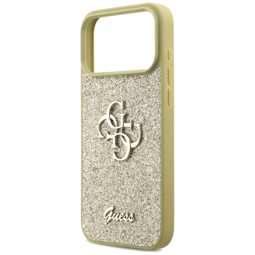 Etui Guess Fixed Glitter Big 4G do Apple iPhone 17 Pro Max złoty