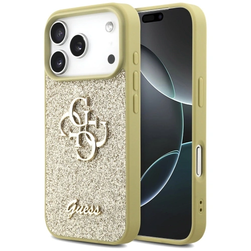 Etui Guess Fixed Glitter Big 4G do Apple iPhone 17 Pro złoty