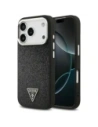 Etui Guess Glitter Triangle Logo MagSafe do Apple iPhone 17 Pro czarny
