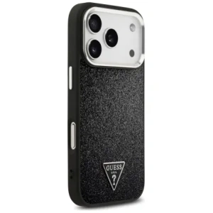 Etui Guess Glitter Triangle Logo MagSafe do Apple iPhone 17 Pro czarny