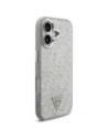Etui Guess Glitter Triangle Logo MagSafe do Apple iPhone 17 srebrny