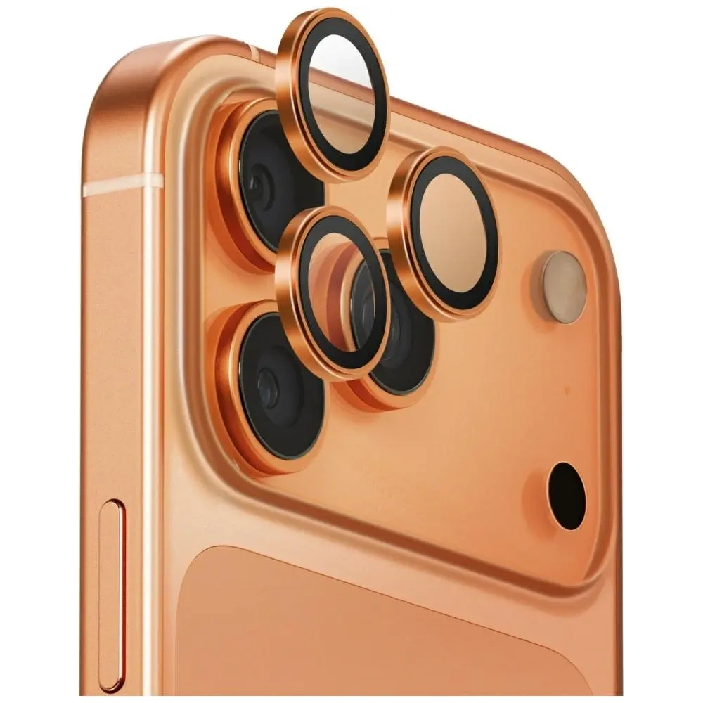 Szkło na obiektyw aparatu UNIQ Optix Aluminium Camera Lens Protector do Apple iPhone 17 Pro / iPhone 17 Pro Max z aplikatorem bursztynowy