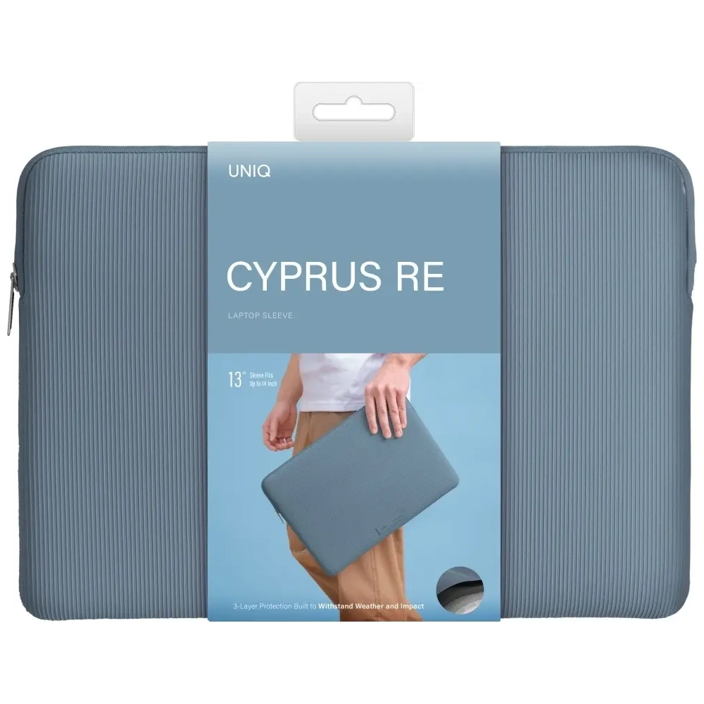 Torba na laptopa UNIQ Cyprus Ridge Edition Laptop Sleeve 14" water-resistant neoprene niebieski