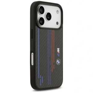 Etui BMW M Kevlar Lines & Logo MagSafe do Apple iPhone 17 Pro czarny