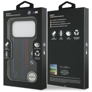 Etui BMW M Kevlar Lines & Logo MagSafe do Apple iPhone 17 Pro czarny