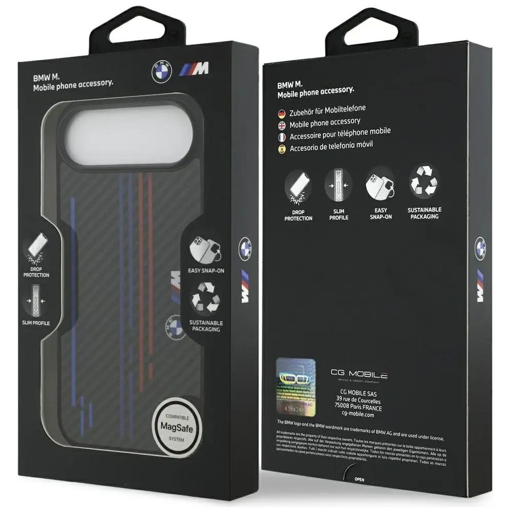 Etui BMW M Kevlar Lines & Logo MagSafe do Apple iPhone Air czarny
