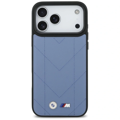 Etui BMW M Quilted Logo MagSafe do Apple iPhone 17 Pro Max niebieski
