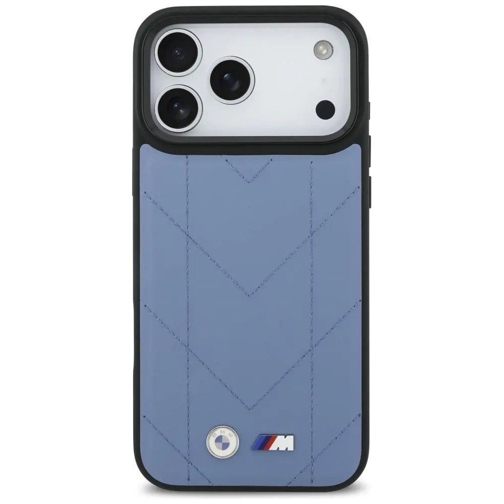Etui BMW M Quilted Logo MagSafe do Apple iPhone 17 Pro Max niebieski