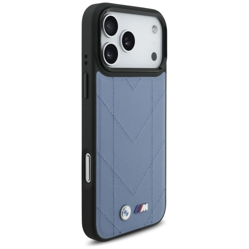 Etui BMW M Quilted Logo MagSafe do Apple iPhone 17 Pro Max niebieski