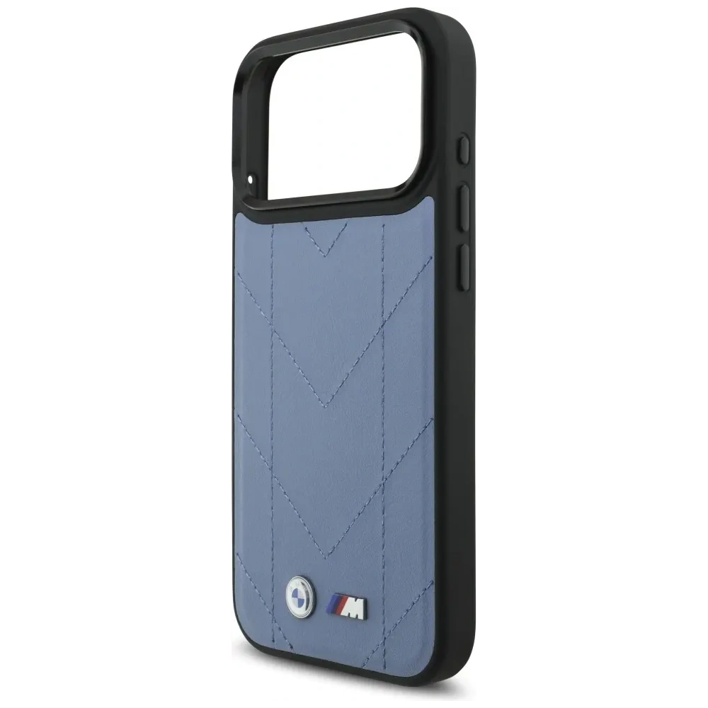 Etui BMW M Quilted Logo MagSafe do Apple iPhone 17 Pro Max niebieski