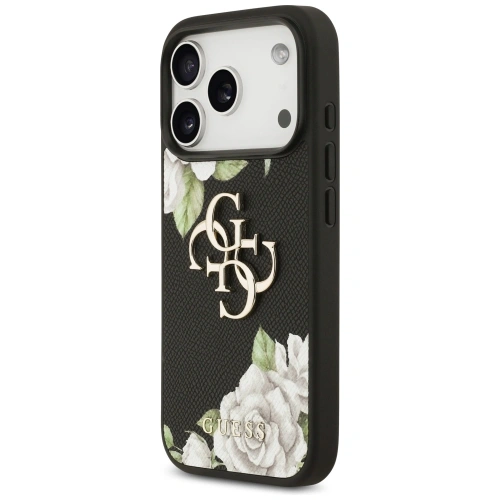 Etui Guess Grained Roses & Big 4G Logo do Apple iPhone 17 Pro czarny