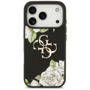 Etui Guess Grained Roses & Big 4G Logo do Apple iPhone 17 Pro czarny