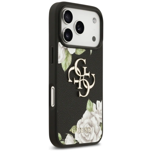 Etui Guess Grained Roses & Big 4G Logo do Apple iPhone 17 Pro czarny