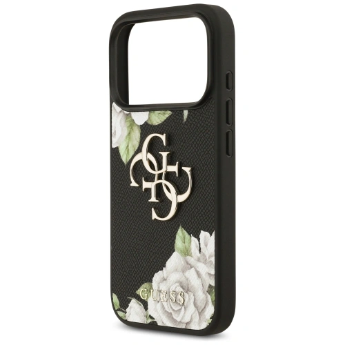 Etui Guess Grained Roses & Big 4G Logo do Apple iPhone 17 Pro czarny